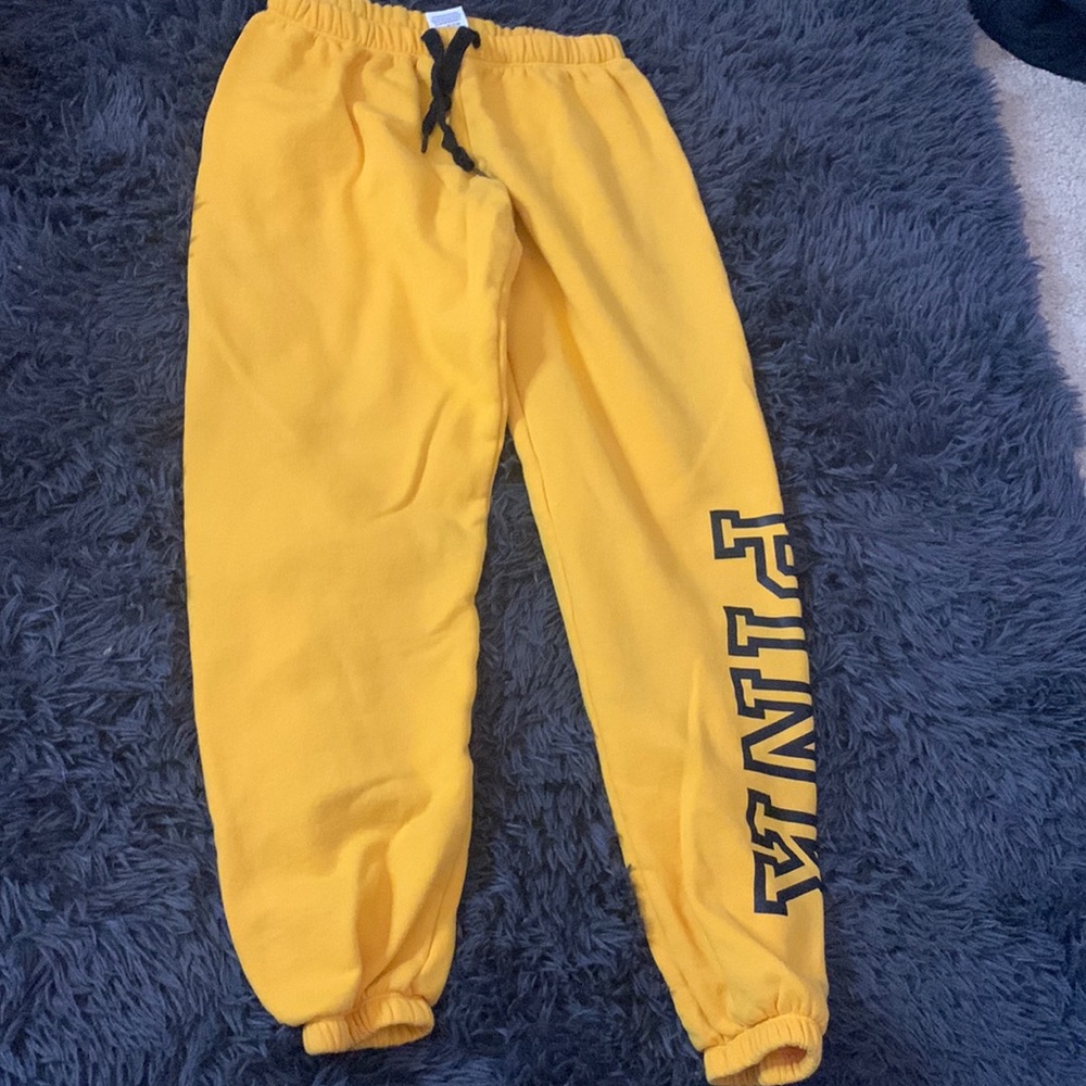 darker yellow pink pants